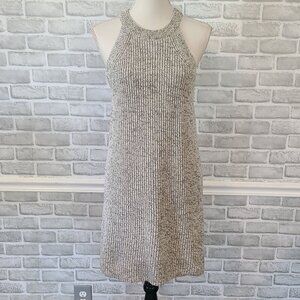 Madewell Valley Cotton Halter Sweater Dress Med Gray Coastal Preppy Classic